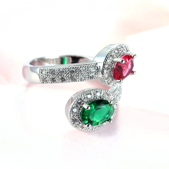 Ring with red and green stones. - Picture 4 of 4